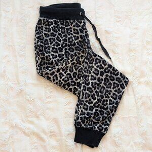 Michael Kors Animal Print Cheetah Leopard Velour Joggers Large L